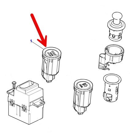 Jagbits Jaguar Parts: Starter/Stop, Red Button C2P15331
